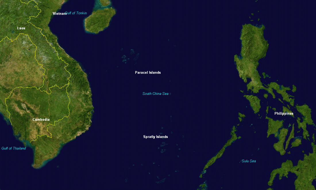 Wyspy Paracelskie i Spratly (fot. NASA)