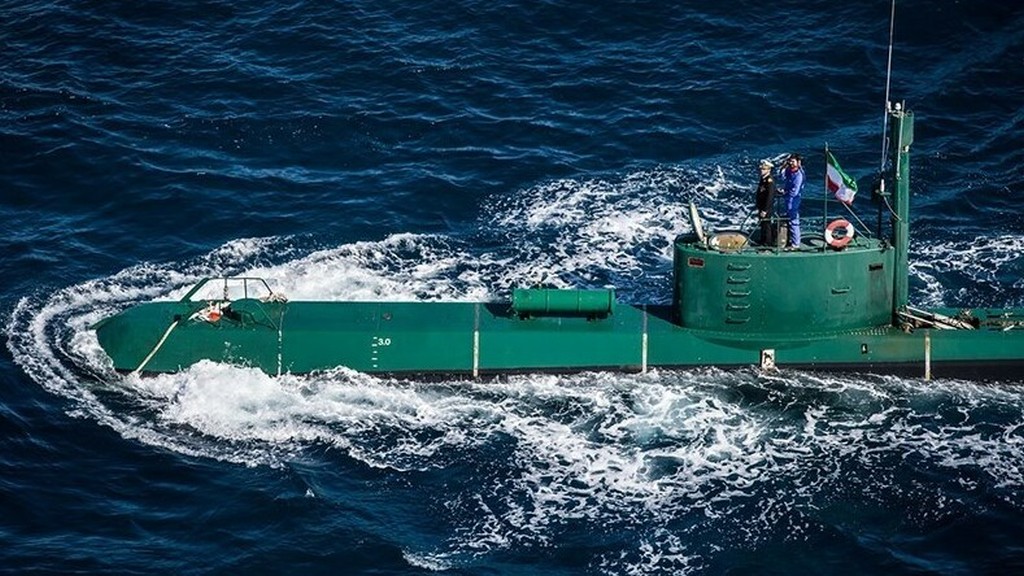 US Navy USVs Destroy Iranian Ghadir-Class Submarine